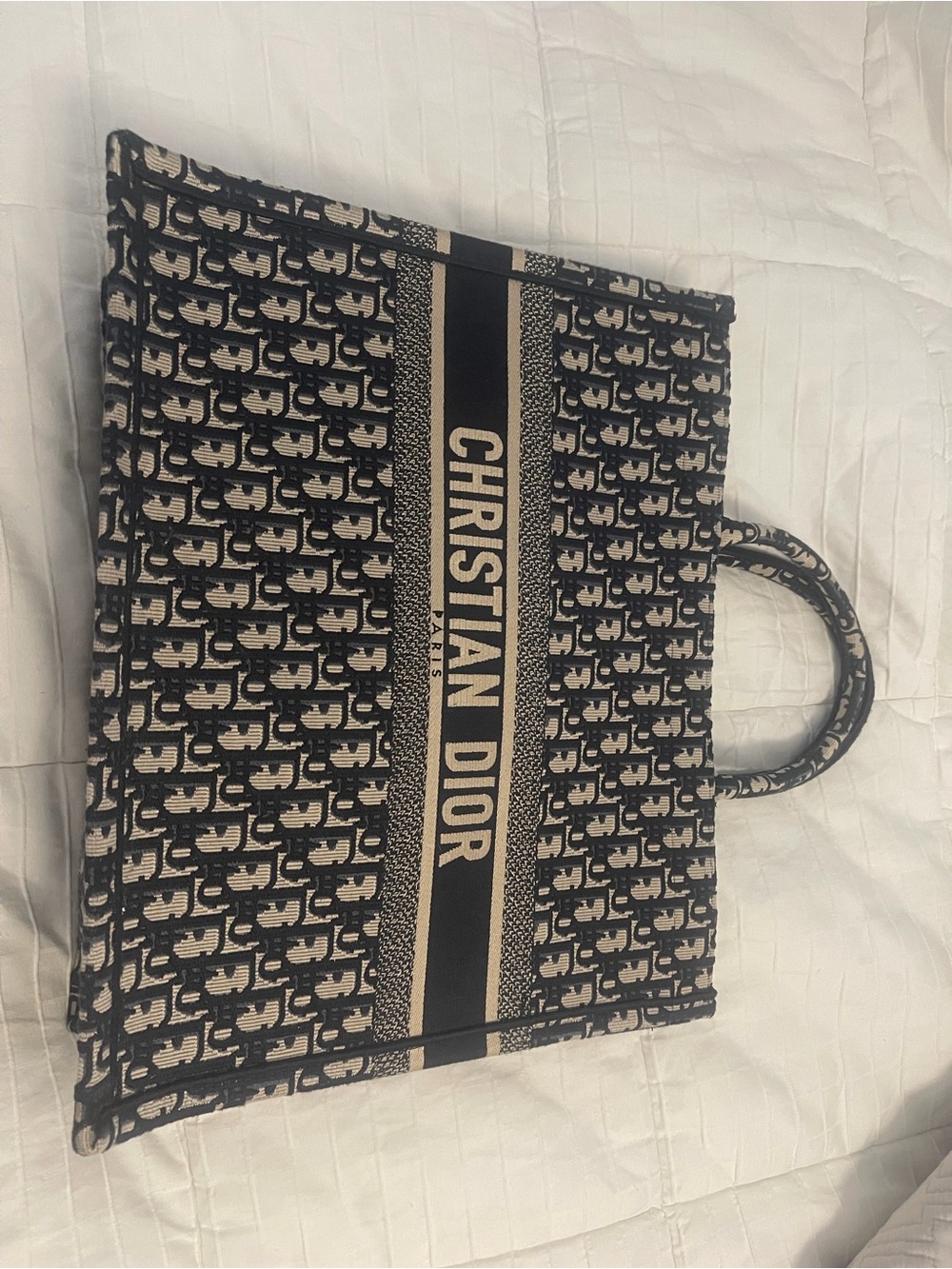 Dior Navy and Beige Christian Dior Book Tote - Picture 2 of 5